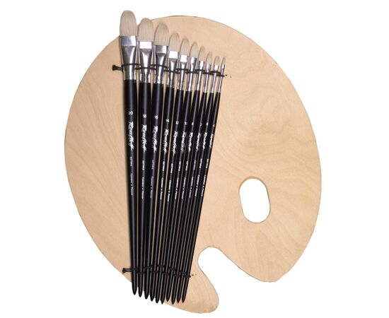 Set №41 - Oval bristle brushes + palette